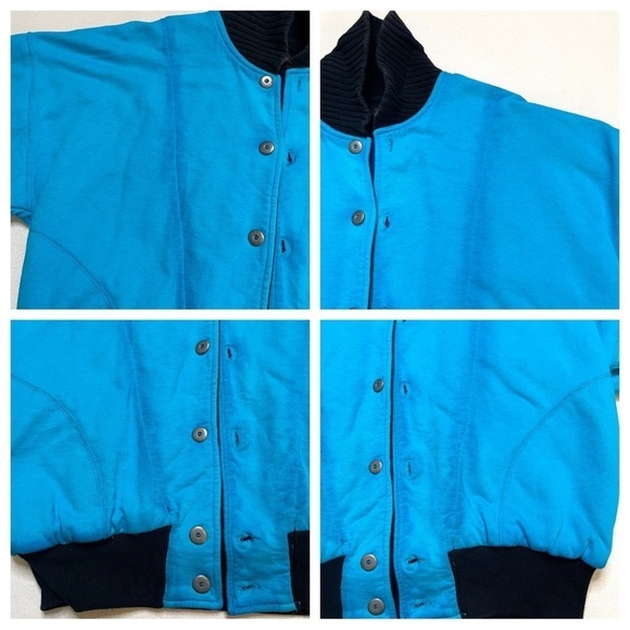 VTG 80’s 90’s color block reversible bomber jacket medium - Picture 16 of 16